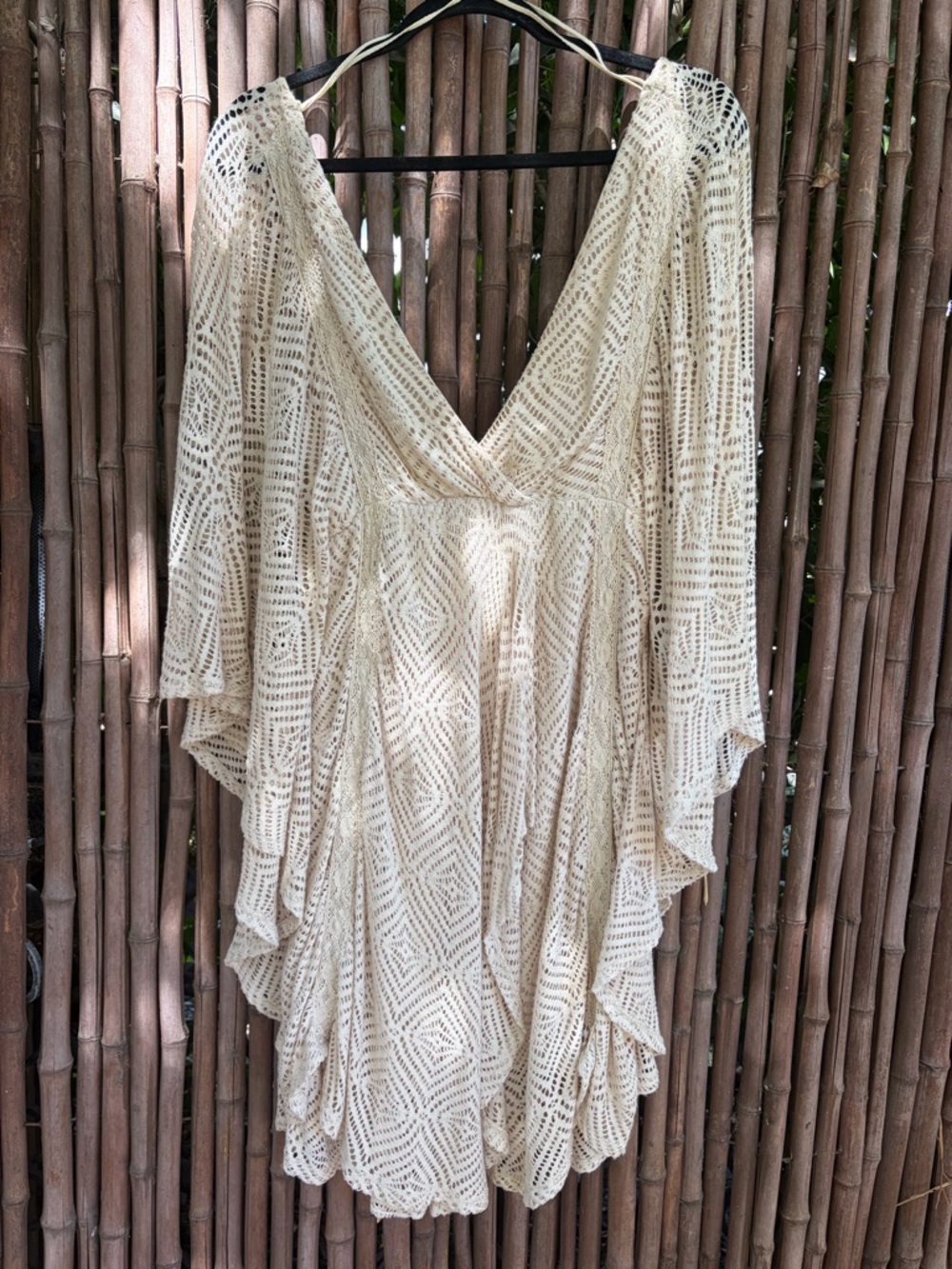 Free People Cream Crochet Tunic